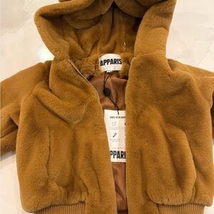Apparis Kids Faux Fur Puffer Jacket - Tan